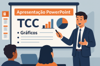 Apresentação PowerPoint para TCC — slides com gráficos e tópicos