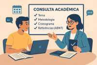 Consulta acadêmica online — orientação sobre tema, metodologia, cronograma e referências ABNT